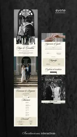 Invitaciones digitales, identidad visual y diseño gráfico para bodas.